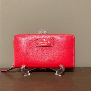 Kate Spade Red Zip-Around Wallet